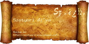 Szotyori Éva névjegykártya